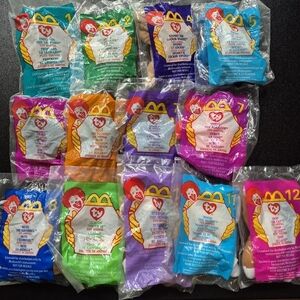 Ty + McDonald's Mini Teenie Beanie Baby 13 pc. Toy Animal Collection Set 1998-99